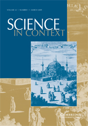 Science in Context Volume 22 - Issue 1 -