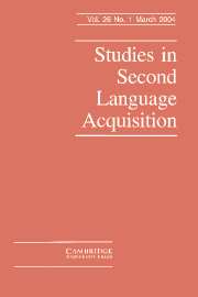 Studies in Second Language Acquisition Volume 26 - Issue 1 -