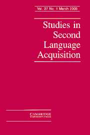 Studies in Second Language Acquisition Volume 27 - Issue 1 -