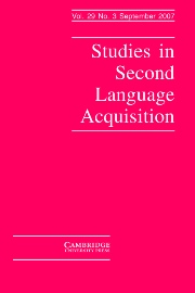 Studies in Second Language Acquisition Volume 29 - Issue 3 -