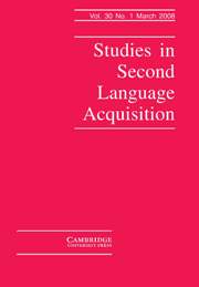 Studies in Second Language Acquisition Volume 30 - Issue 1 -