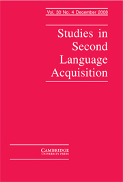 Studies in Second Language Acquisition Volume 30 - Issue 4 -