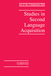 Studies in Second Language Acquisition Volume 31 - Issue 3 -