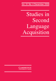 Studies in Second Language Acquisition Volume 31 - Issue 4 -