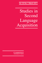 Studies in Second Language Acquisition Volume 33 - Issue 1 -