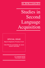 Studies in Second Language Acquisition Volume 36 - Issue 2 -  Beyond Segments: Prosody in SLA