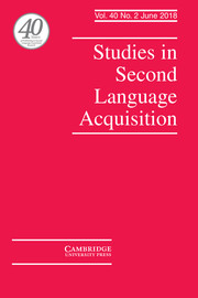 Studies in Second Language Acquisition Volume 40 - Issue 2 -