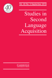 Studies in Second Language Acquisition Volume 40 - Issue 3 -