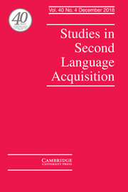 Studies in Second Language Acquisition Volume 40 - Issue 4 -