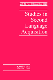 Studies in Second Language Acquisition Volume 42 - Issue 5 -