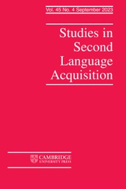 Studies in Second Language Acquisition Volume 45 - Issue 4 -