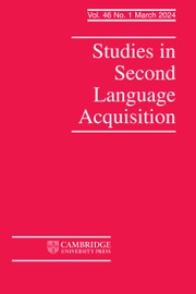 Studies in Second Language Acquisition Volume 46 - Issue 1 -