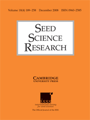 Seed Science Research Volume 18 - Issue 4 -