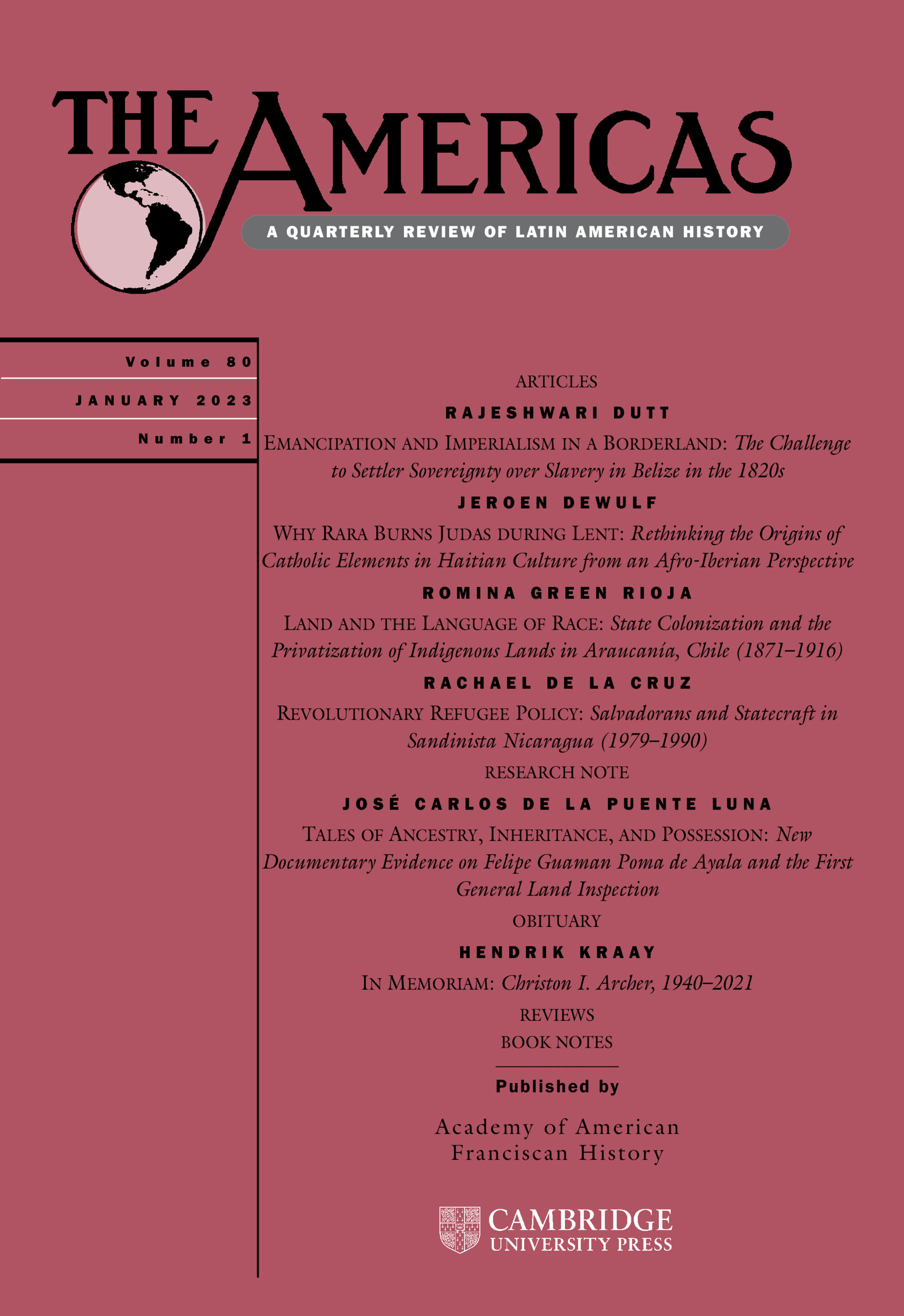 The Americas: Volume 80 - Issue 1