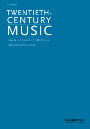 Twentieth-Century Music Volume 15 - Special Issue1 -  Special Issue: Spectral Thinking