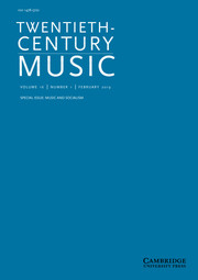 Twentieth-Century Music Volume 16 - Special Issue1 -  Special Issue: Music and Socialism