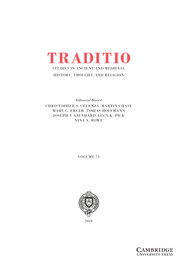 Traditio Volume 73 - Issue  -
