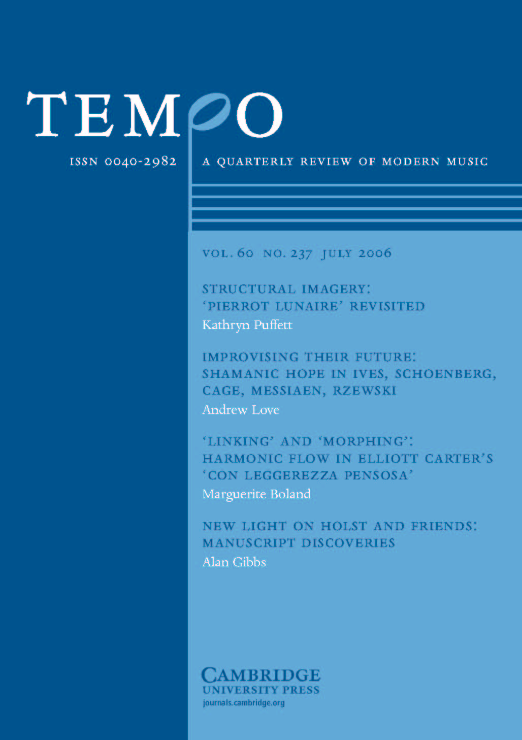 Tempo Volume 60 - Issue 237 -