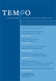 Tempo Volume 62 - Issue 245 -
