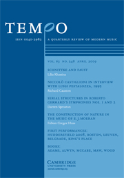 Tempo Volume 63 - Issue 248 -