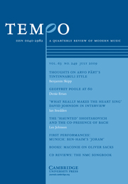 Tempo Volume 63 - Issue 249 -
