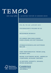 Tempo Volume 64 - Issue 251 -