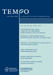 Tempo Volume 64 - Issue 252 -