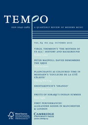 Tempo Volume 64 - Issue 254 -