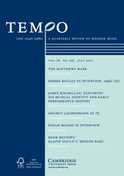Tempo Volume 65 - Issue 257 -