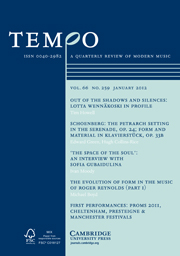 Tempo Volume 66 - Issue 259 -