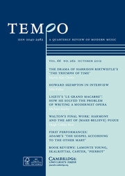 Tempo Volume 66 - Issue 262 -