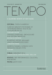 Tempo Volume 69 - Issue 271 -