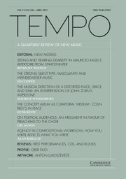 Tempo Volume 75 - Issue 296 -