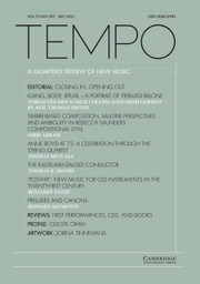 Tempo Volume 75 - Issue 297 -