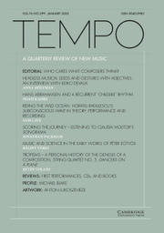 Tempo Volume 76 - Issue 299 -