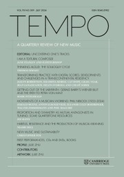 Tempo Volume 78 - Issue 309 -