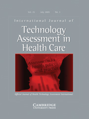 International Journal of Technology Assessment in Health Care Volume 25 - Issue 3 -
