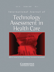 International Journal of Technology Assessment in Health Care Volume 25 - Issue 4 -