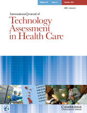 International Journal of Technology Assessment in Health Care Volume 28 - Issue 4 -