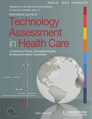 International Journal of Technology Assessment in Health Care Volume 34 - Special IssueS1 -  Conference Theme: Strengthening the Evidence-to-Action Connection