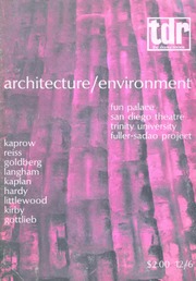 TDR Volume 12 - Issue 3 -  Architecture/Environment