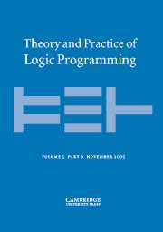 Theory and Practice of Logic Programming Volume 5 - Issue 6 -