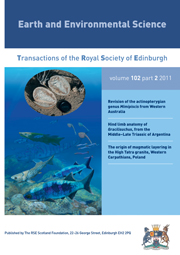 Earth and Environmental Science Transactions of The Royal Society of Edinburgh Volume 102 - Issue 2 -