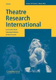 Theatre Research International Volume 28 - Issue 1 -
