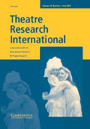 Theatre Research International Volume 28 - Issue 2 -