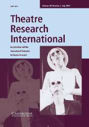 Theatre Research International Volume 30 - Issue 2 -