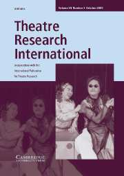 Theatre Research International Volume 30 - Issue 3 -