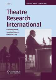 Theatre Research International Volume 31 - Issue 3 -