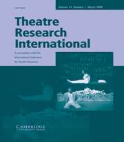 Theatre Research International Volume 33 - Issue 1 -