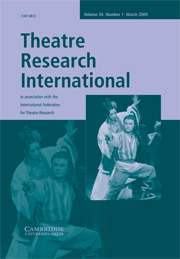 Theatre Research International Volume 34 - Issue 1 -